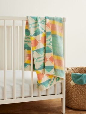 Pendleton Knit Baby Blanket Organic Cotton Southwest Navajo Print Unisex NWT